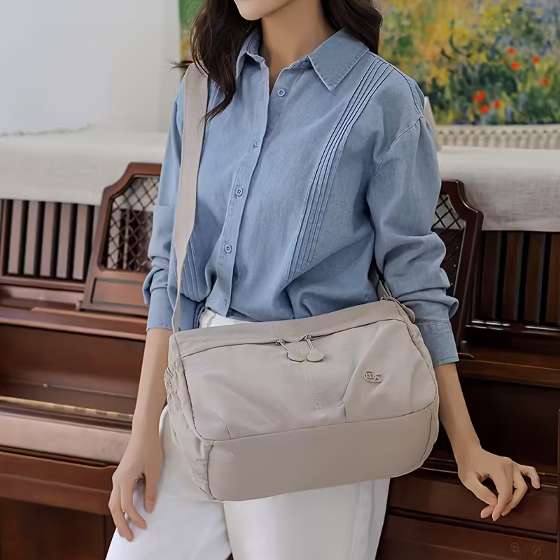 womens adjustable crossbody shoulder bag durable casual purse with zipper closure black for travel everyday use crossbody purse modern accessory secure zipper closure Product details 9