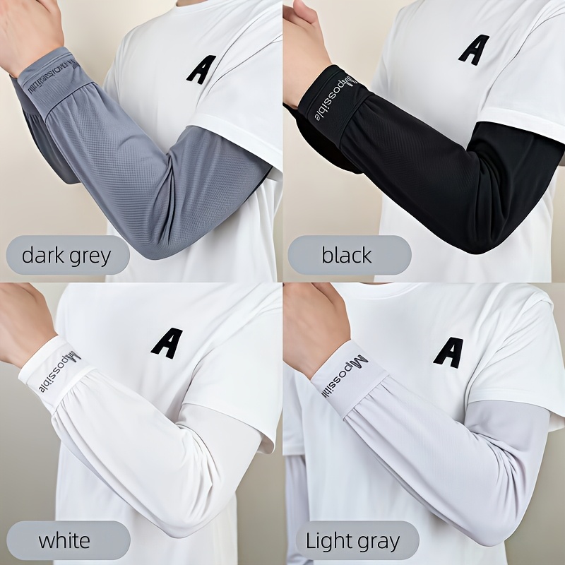 mens loose cooling arm sleeves breathable quick dry lightweight comfortable outdoor gear all day wear sun protection equipment loose sleeve polyester spandex riding driving fishing outdoor sports