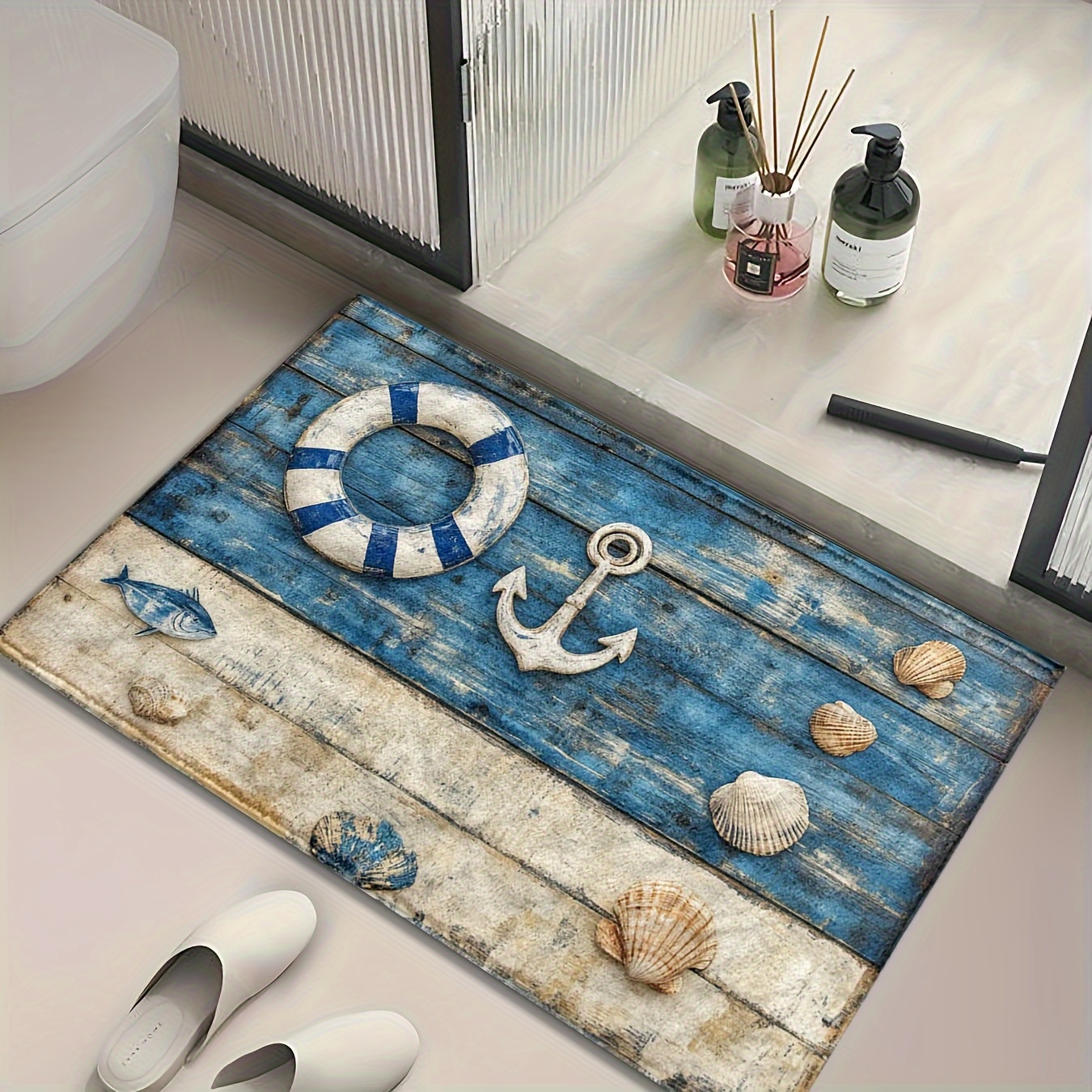 

Wooden Rug: 1pc, 60cm/23.62inch X 40cm/15.75inch, -, Low Pile, , Tpr Backing, 1350g/㎡, 0.7cm , Suitable For Kitchen, Bathroom, , Fluffy Decor Decoration