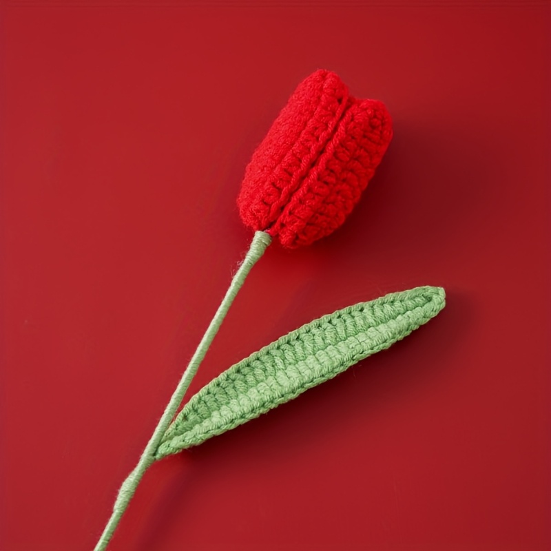 2/5/8pcs knitted tulips, woven artificial flower bouquets, Mother&#39;s Day graduation season gifts, wedding birthday party home decorations