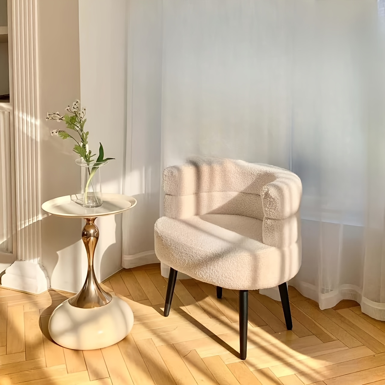 A Stylish Round Side Table with a Slim Waist Design, Minimalist Metal Side Table, Modern Round End Table for Living Room & Bedroom, Sleek Pedestal Tray Table for Coffee & Decor, Style 15 A Stylish Round Side Table with a Slim Waist Design, Minimalist Metal Side Table, Modern Round End Table for Living Room & Bedroom, Sleek Pedestal Tray Table for Coffee & Decor, Style