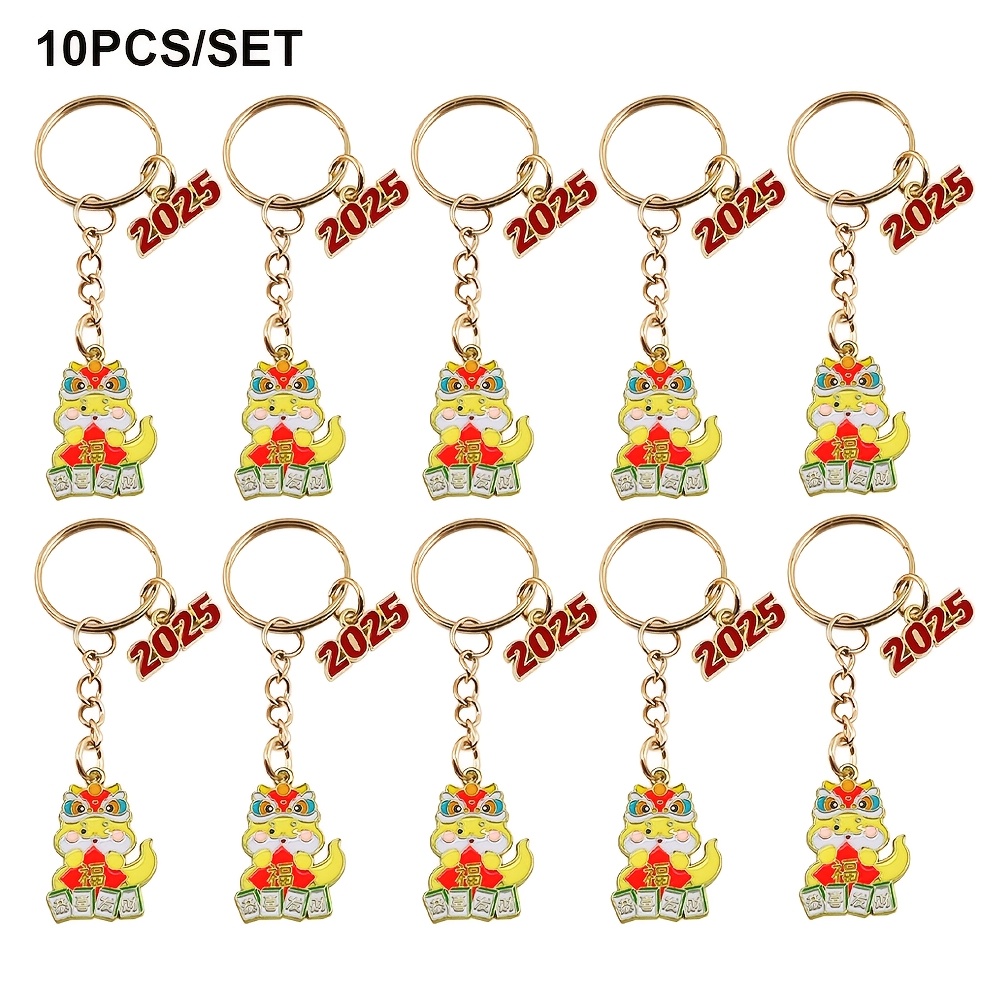 

[10pcs Porte-clés Dessin ] Ensemble de 10 porte-clés dessin , 2025 An Émail Porte-clés, Breloque pour , Sac et Cadeau, Pas de Pile , Léger, Idéal pour les Fêtes de Noël et du An