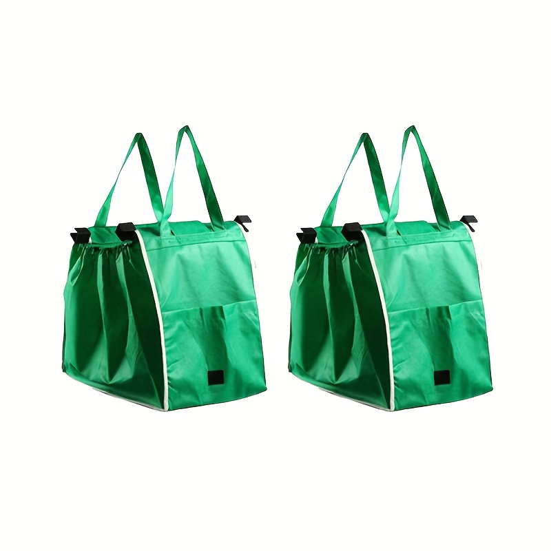 Trolley Fold Up Shopping Bag With Clip On Pouch 1/2pcs Reusable