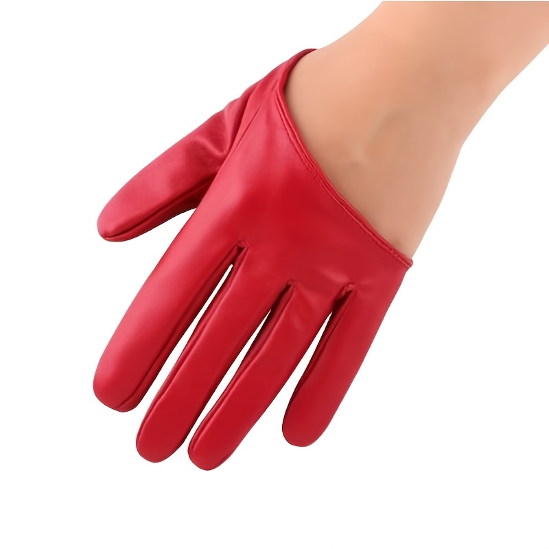 TEMU Damen Performance Langfinger Handschuhe Pole Dance Handschuhe Nachtclub Tanz Performance Modenschau Deko PU Handschuhe