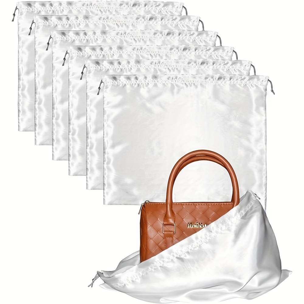 

6pcs Dust Bags For Handbags Silk Dust Cover Bag For Handbags Purses Shoes Boots, Silk Dustproof Drawstring Bag Travel Storage Pouch