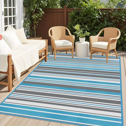 1pc outdoor mat indoor outdoor mat high quality reversible plastic mat for patio camping uv resistant garden decor easy to clean 5x8 yard and terrace mat