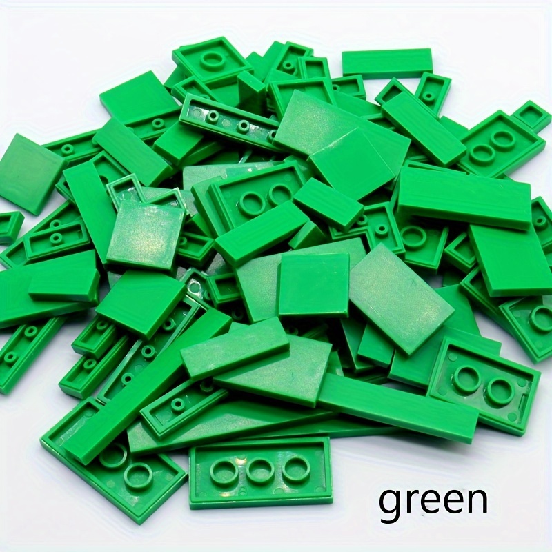 100pcs ABS Plastic Building Blocks Set Flat Tiles DIY Construction Toy Kit