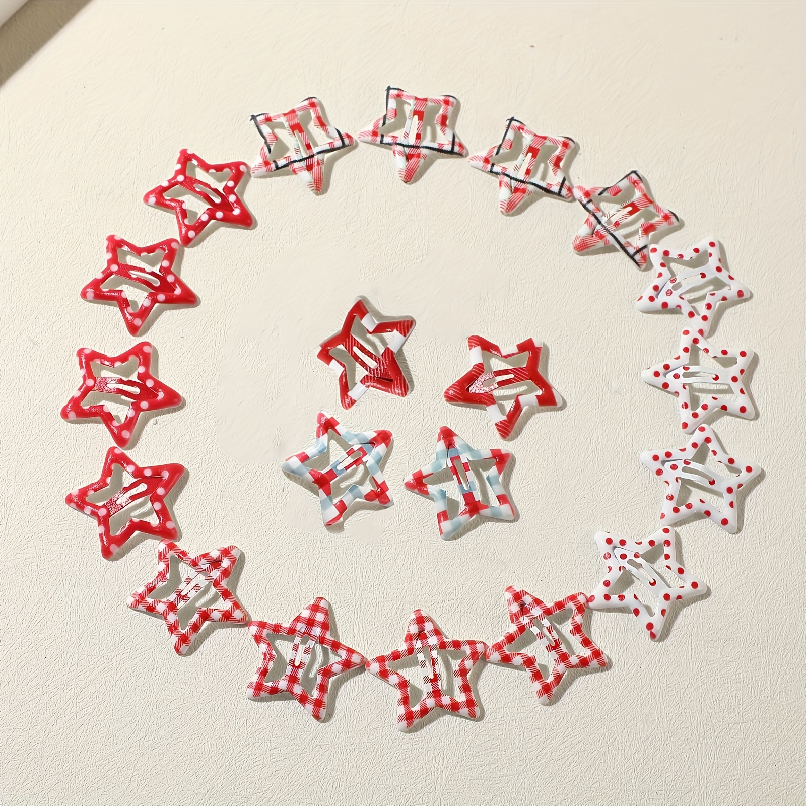 TEMU 20pcs Of Colorful Star-shaped Hair Clips For Women, Cute Hairpins For Loose Strands