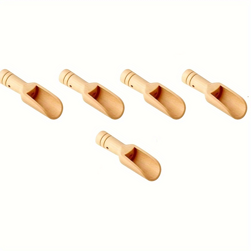 TEMU 5/10pcs Mini Wooden Spoon, Mini Bamboo Spoons, Small Bath Salt Spoon, Tea Scoop, Small Spice Spoons For Sugar Scrubs, Spices, Bath Salts,