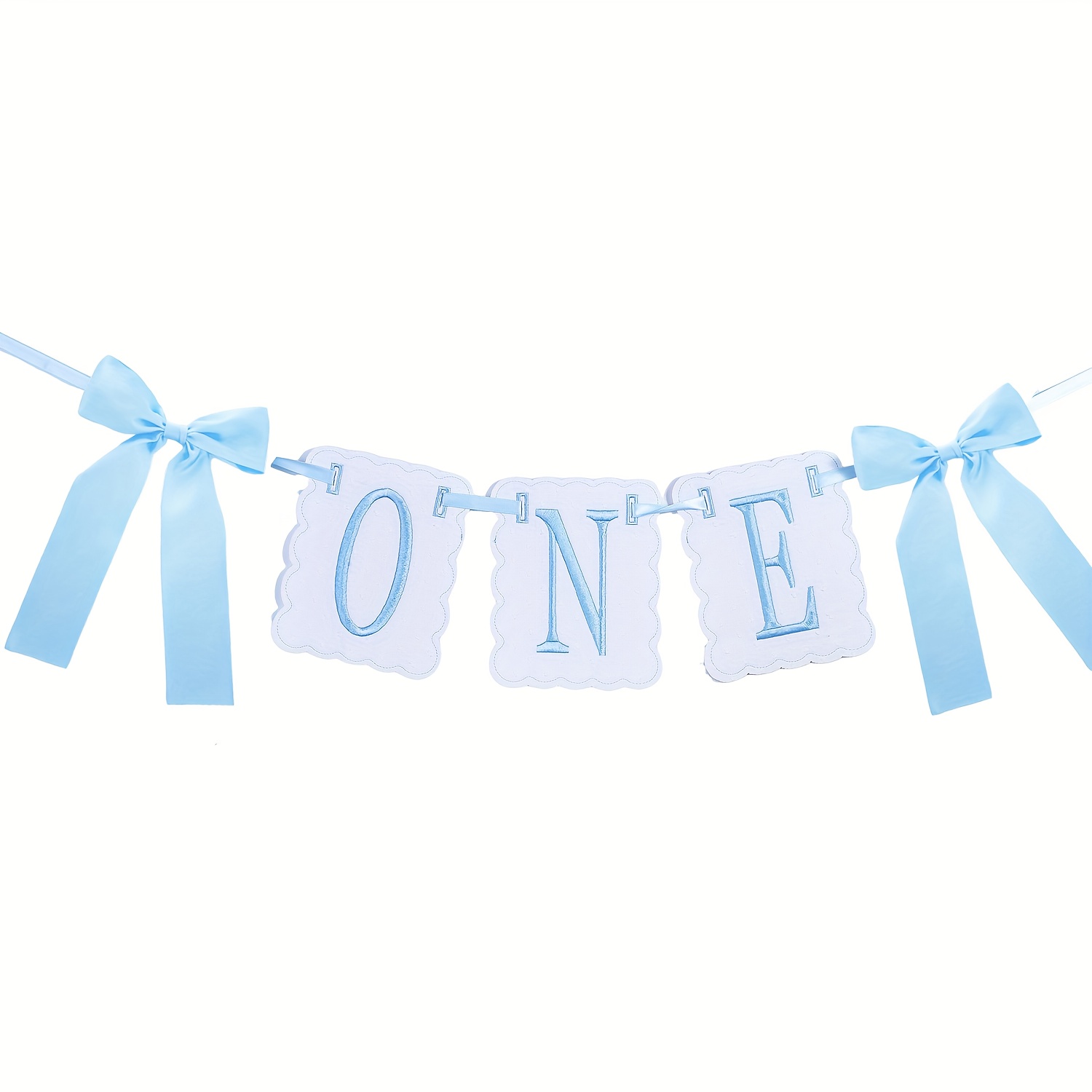 1pc 1 Birthday "one" Banner - Number Decoration With Bow, For First Birthday Party, Shower Decor, High Chair Sign,, No