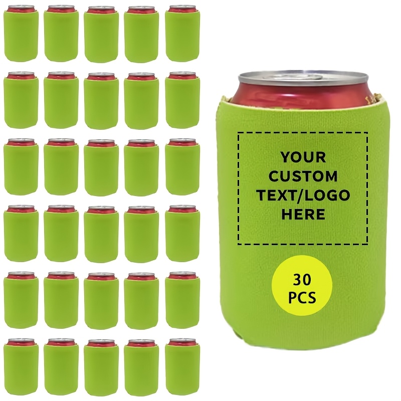 TEMU 30pcs Customizable Insulated Can Sleeves - Personalized Logo/image, Heat And Drop Protection, Non-food Contact Safe, Suitable For Soda Cans,