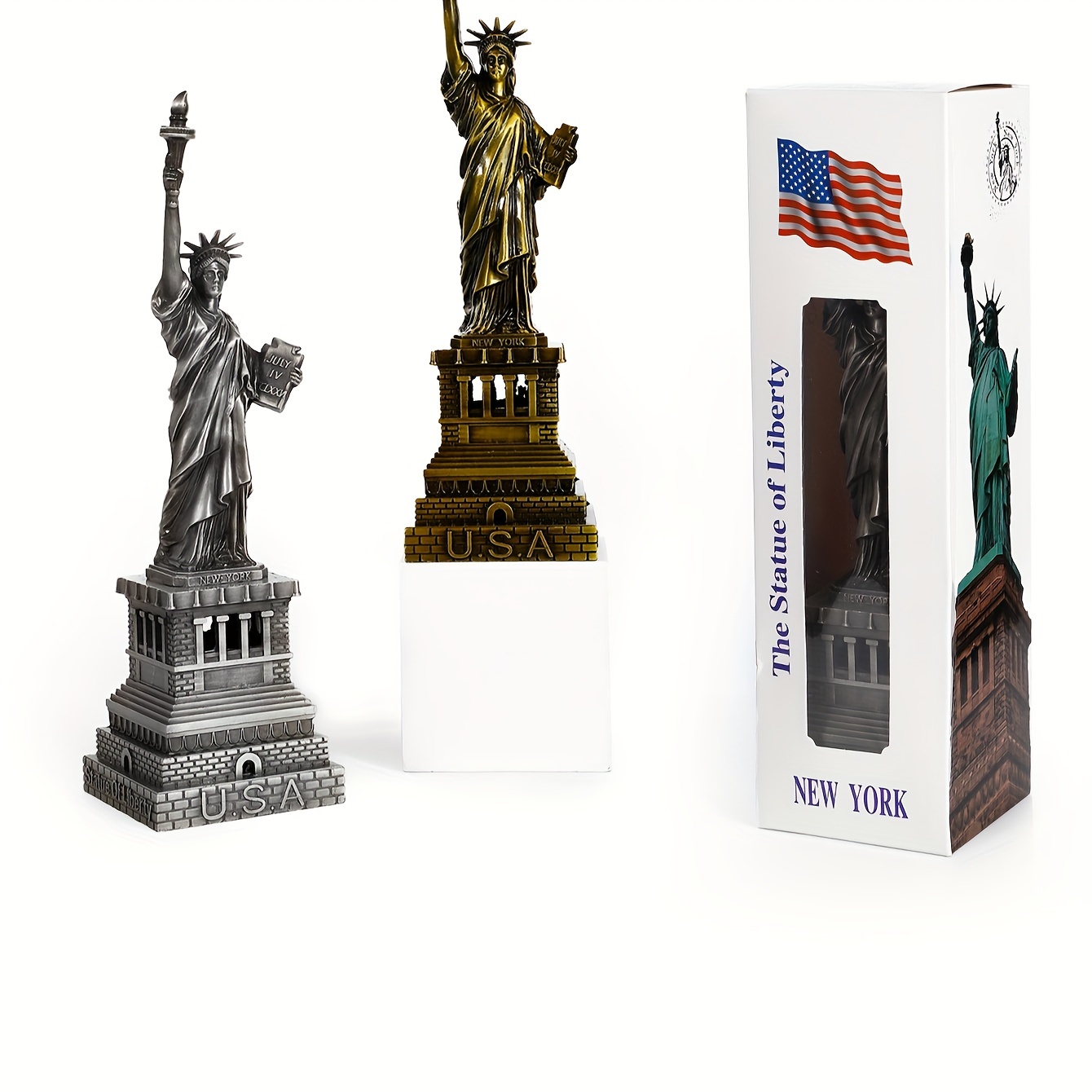 [Unique] 1pc Statue Of Liberty Ornament, Metal Crafts American Living Room Decoration, Desktop Ornaments Teacher Holiday Gift, For Home Room Living Room Office Decor
