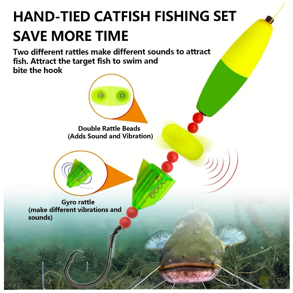 6/0 catfish bait fish rig catfish rattle floater Temu United