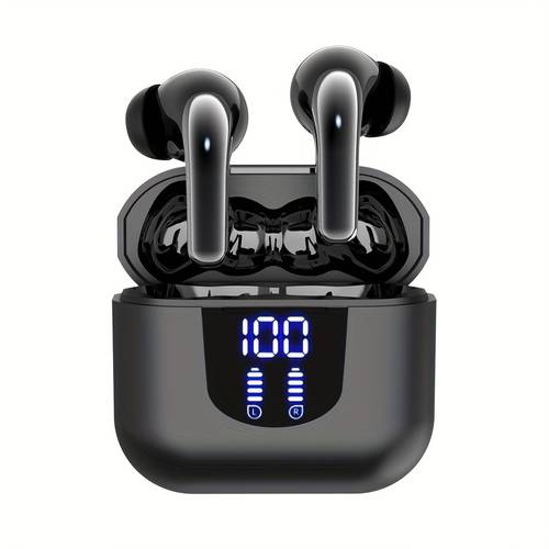 true wireless earbuds with surround sound built in capacitive microphone enc noise reduction stereo surround control type c charging compatible with phones suitable for sports and workouts