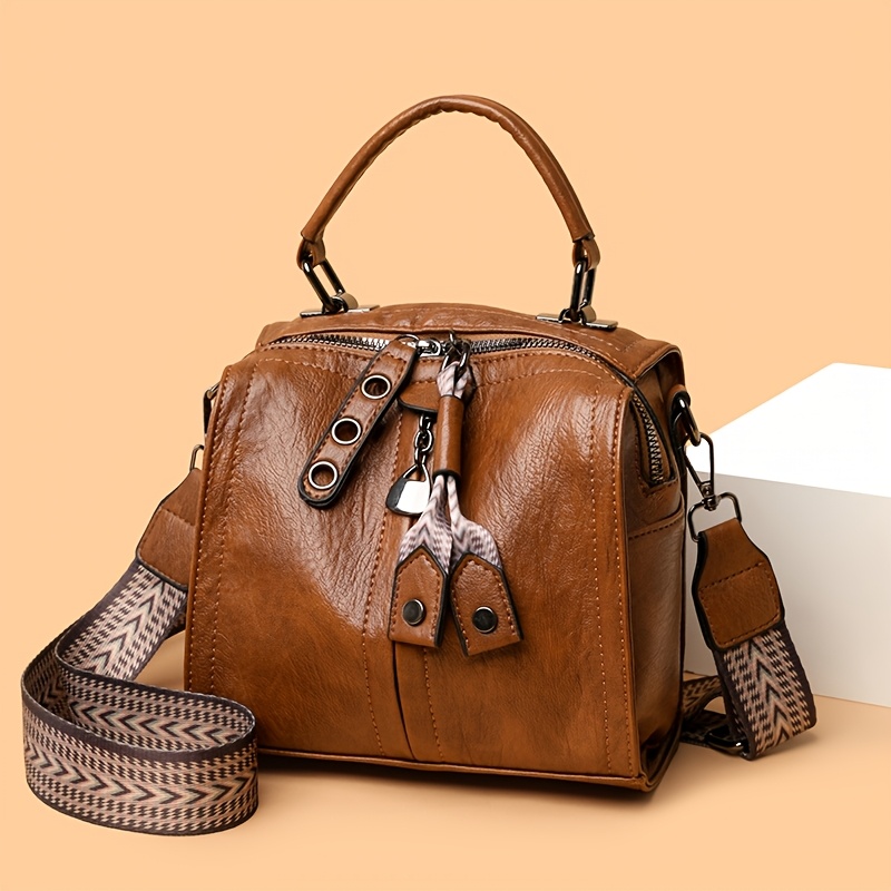 TEMU Women's Crossbody Bag, Multi-use Bag For Women, Handbag, Crossbody, And Shoulder Bag With Triple-in-one Design, Wide Shoulder Strap For