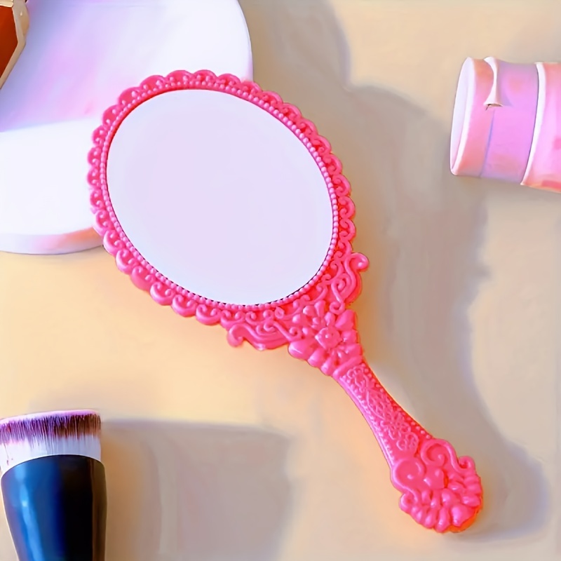 Espejo de mano vintage, pequeños espejos decorativos de mano para  maquillaje facial Flor en relieve Ormromra WRMH-924-2
