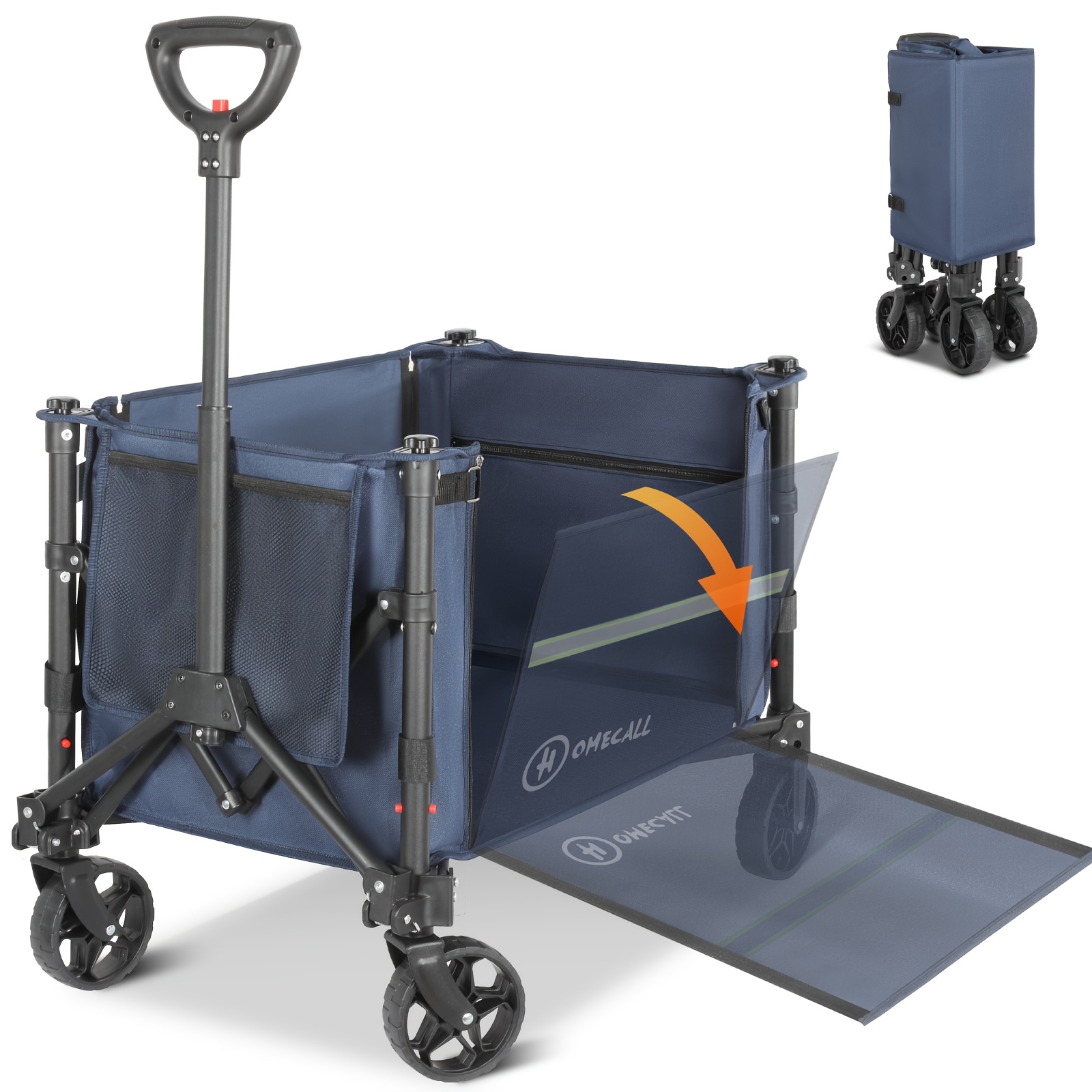 Image of Folding Hand Truck Portable Collapsible Cart Heavy Duty Utility Cart For Shopping Camping Transport