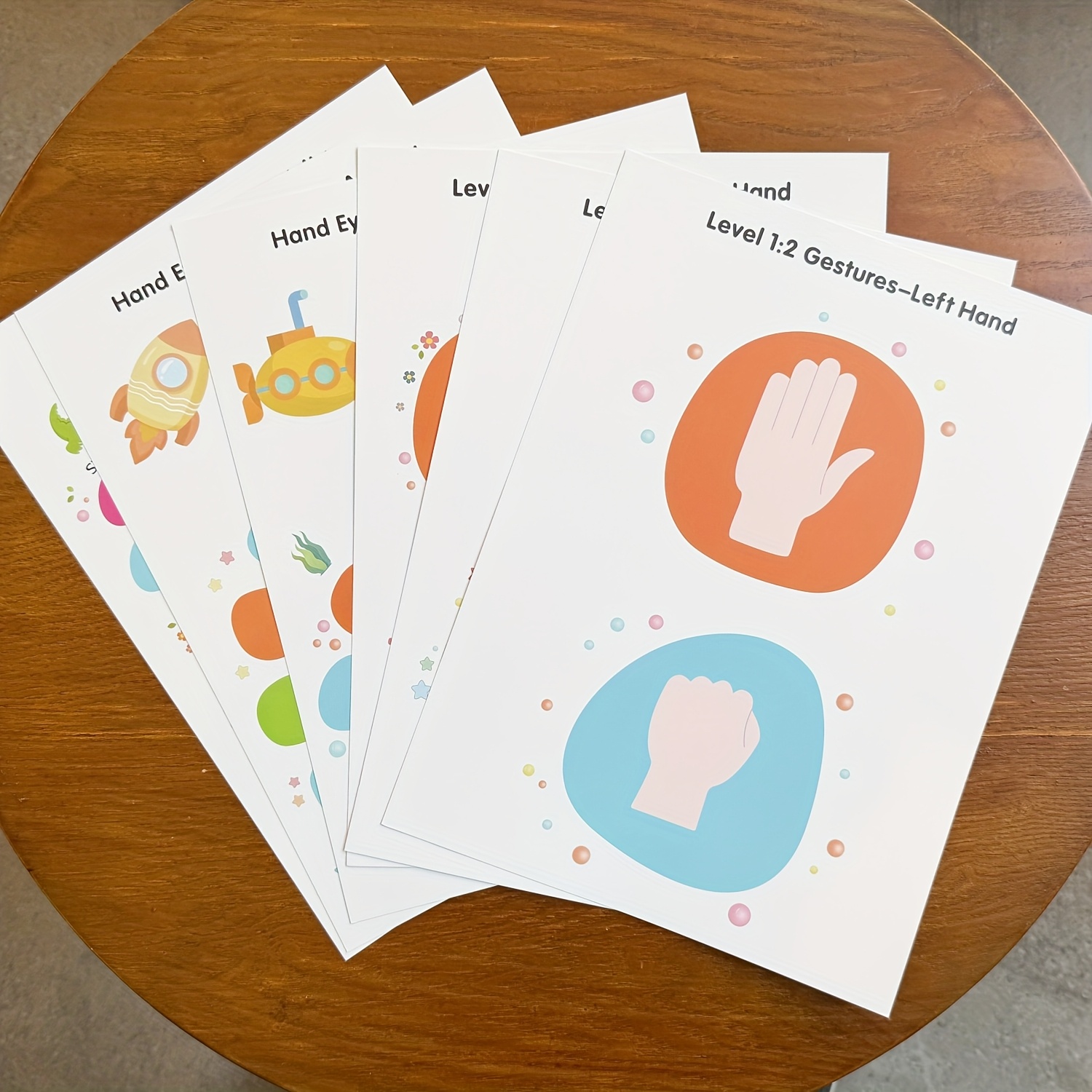 Image of Hand-eye Coordination Activity Cards, Fun Hand-eye Coordination Game Set, 6 Cards/set, Designed For Bilateral Brain And Hand Reaction , Can Exercise Reaction Speed And Hand-eye Coordination