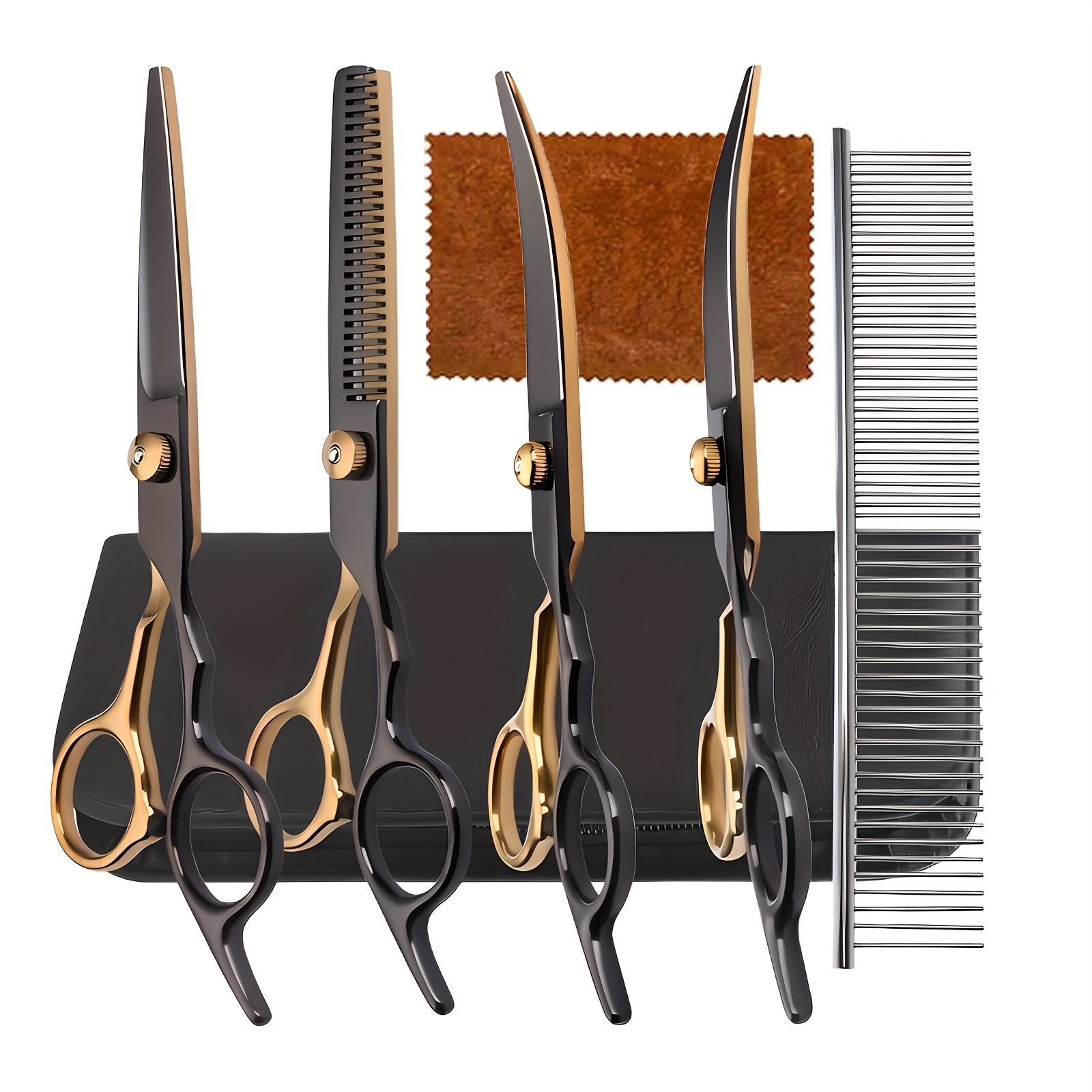 Image of High-quality Stainless Steel Pet Grooming Scissors Set For Cats And Dogs, Including Grooming Tools For Trimming Fur