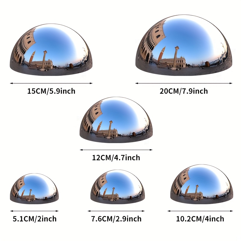 E-shop Edelstahl Metall Halbkugel Set, 4 Zoll, 6 Zoll, 8 Zoll, Geeignet für Raumdekoration, Gartendekoration, Einkaufszentrum Dekoration, Wohnzimmer