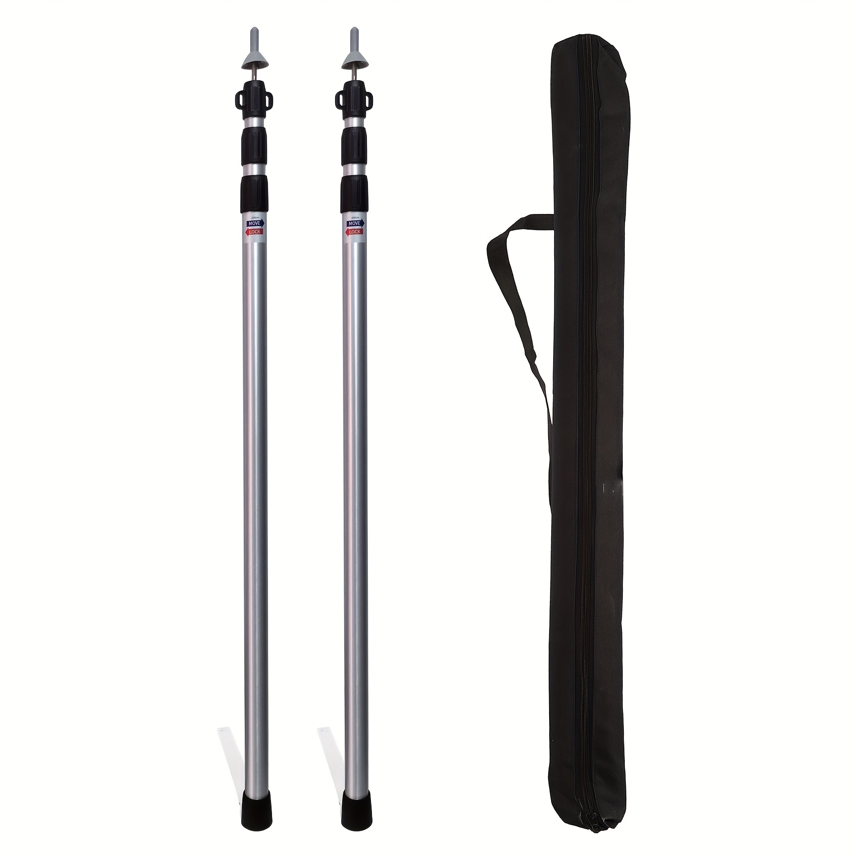 TEMU Poteau d'ombrage extérieur, tige de support d'auvent, tronc d'arbre réglable en 3 sections, base extensible en alliage d'aluminium de 230 cm,