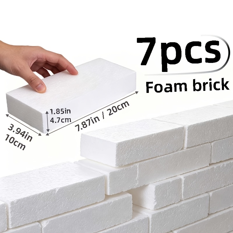 TEMU 7pcs Set Of Foam Bricks; Eps Foam Blocks Are Ideal For Architectural Model Making. As A Lightweight, Easy-to-cut Material For Diy Carving And