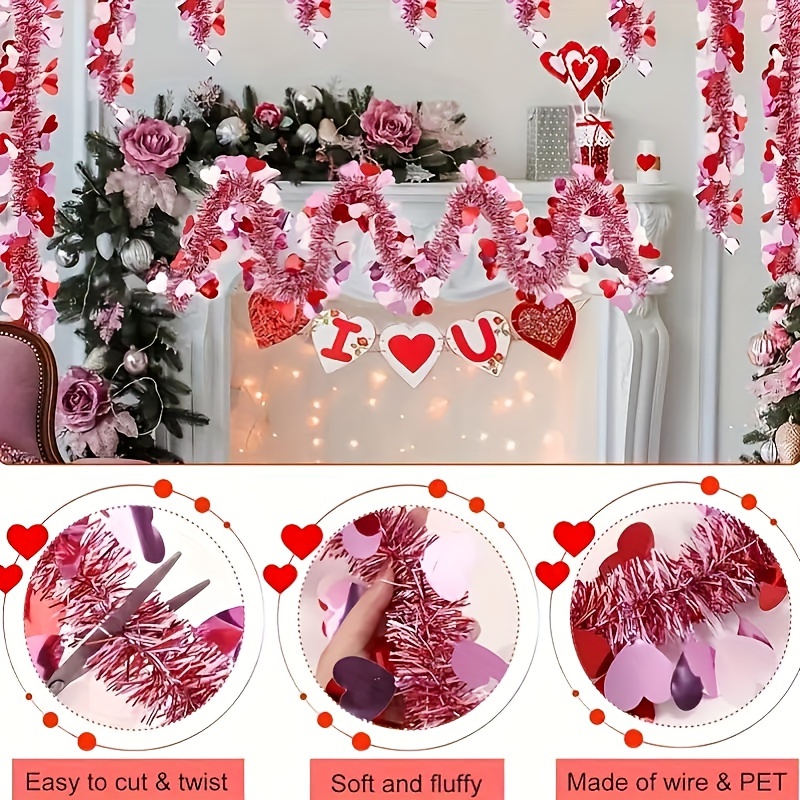 valentine's day heart wreath set metal wire twisted garland Temu