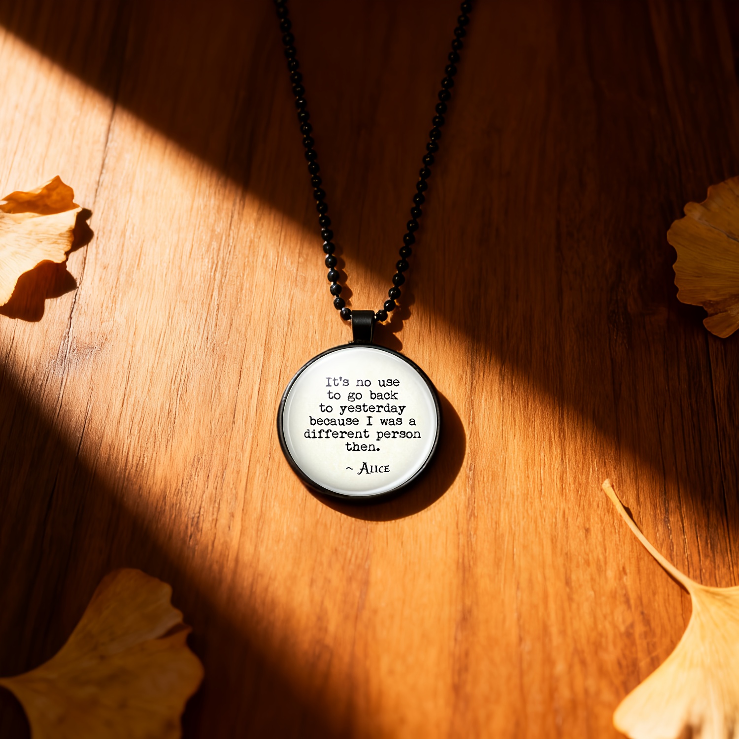 TEMU 1pc Packaging, A Cool And -garde Beaded Pendant Necklace In , Suitable For Men And Women. Circular Item Features A Simple And Elegant With Black