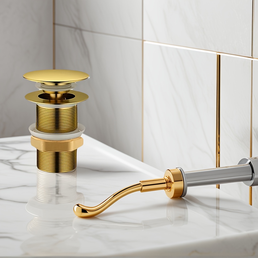 Stainless Steel Pop-Up Sink Drain Stopper with Painted Finish, Suitable for Bathroom and Kitchen Drains, Manual Operation, Matte Black, Golden Pull, Electroplated Silver, Available in Three Colors