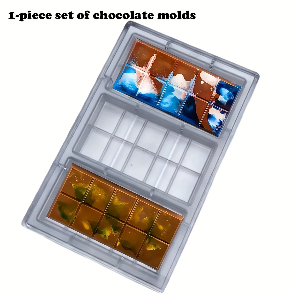 

1 moule à chocolat en plastique BPA, 14,5x7,5x1,8cm, de bloc polyvalente pour les loisirs créatifs, idéal pour Noël, Halloween, Pâques, Hanukkah, Thanksgiving - Transparent