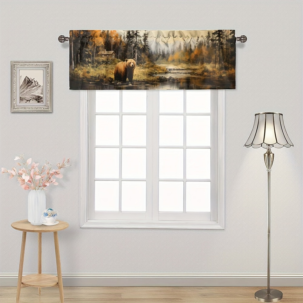 

Rod Pocket Valances For Kitchen Farm Country Cabin For All Home Décor 1 Panel, 54" W X 18" L