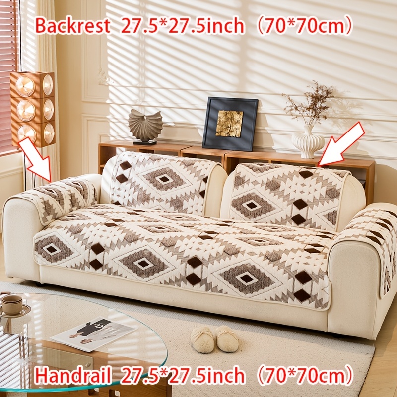 TEMU 1pc Luxurious Plush Sofa Cover, Pet , Pet , Delicate And Soft Plush, Machine Washable Thick Plush Sofa Protection Cover, Plush Anti Slip Sofa
