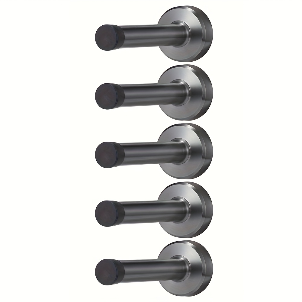 TEMU 3.8-inch , 5/10pcs Heavy-duty With Bumper, Wall-mounted Soundproof Door Clip Protector, Black
