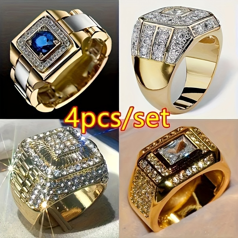 

4pcs Set - , Synthetic Zirconia, Alloy , Engagement & Jewelry, For 's Day