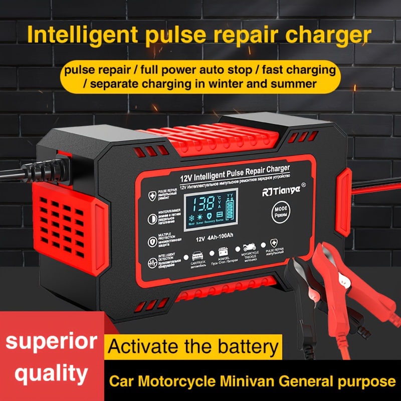 smart LCD car battery charger for 12V lead acid