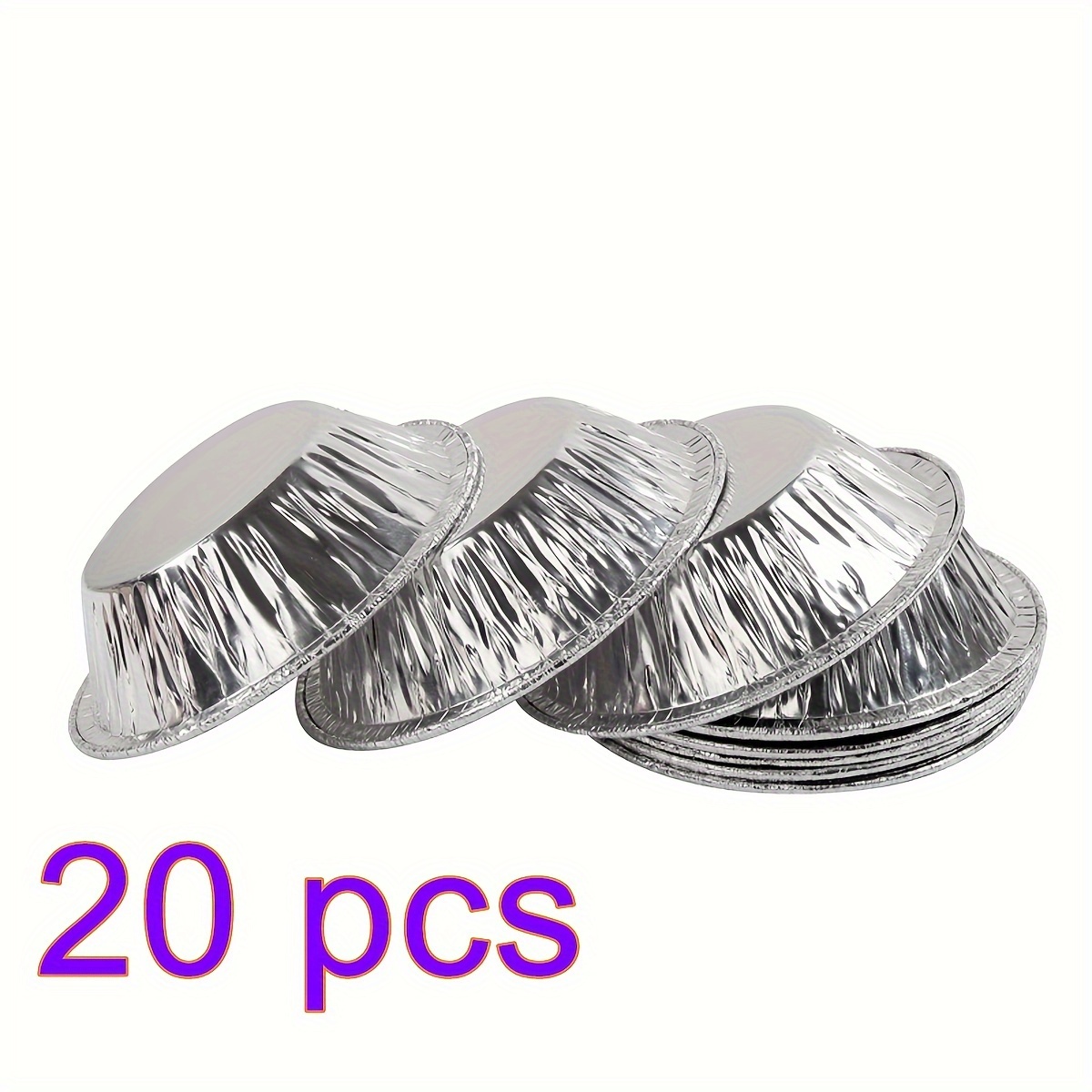 20pcs Aluminum Foil Baking Cups Disposable Tart Molds Mini Pie Tin