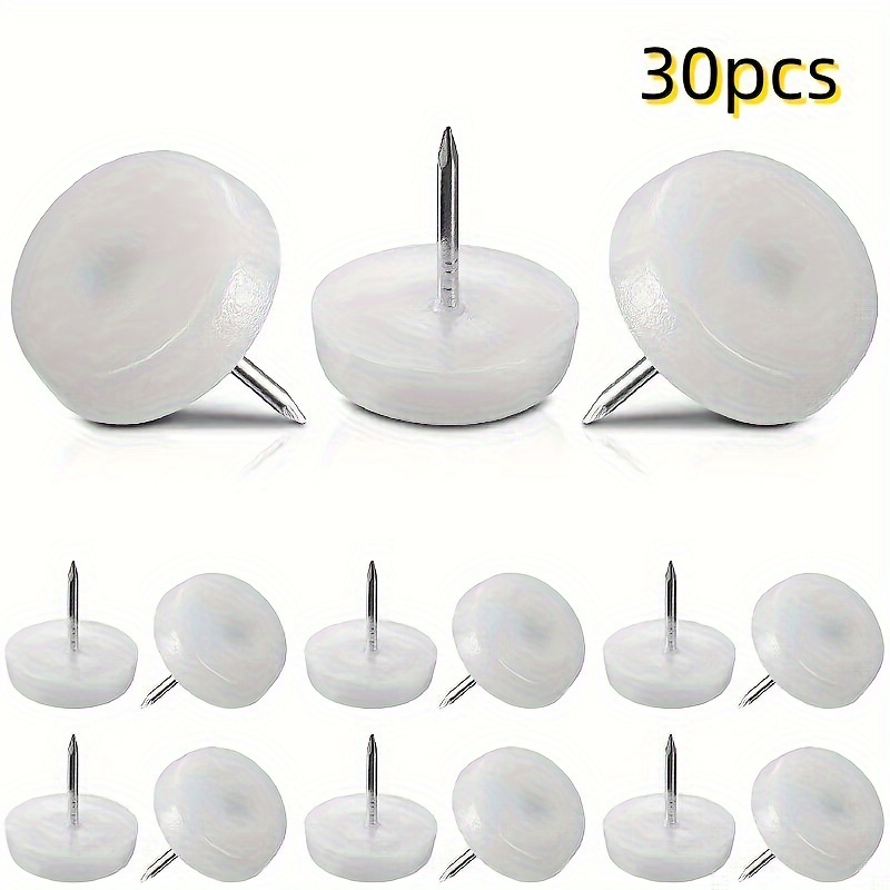 Image of 30pcs Foot Nail Hardwood Floor Furniture Slider, Chair Leg Floor Protector Nylon Slider For Moving Furniture Table Leg Slider, Chair Sofa Cabinet Furniture Leg Protection Device 18mm Furniture Pad