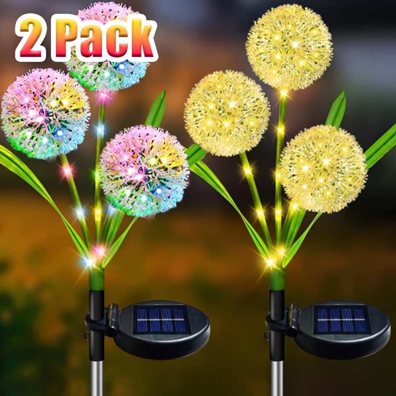 

1/2pack Lawn Lights, Floor Insert Dandelion Plant Solar Led Color Lights, Outdoor Landscape Yard Christmas Holiday Decoration Lights