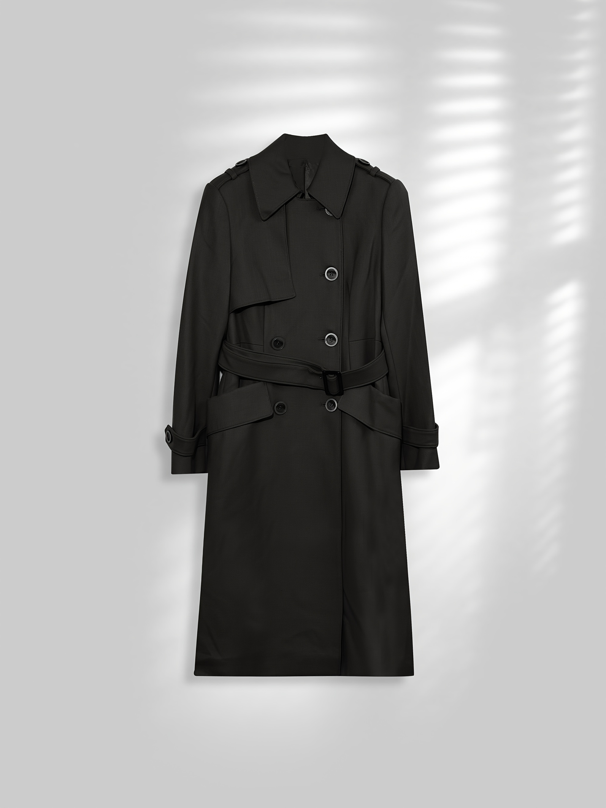 damers fit 100% uld frakke lang sort med Temu Denmark