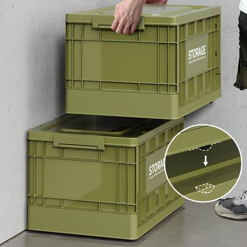 item picture 1pc industrial style outdoor foldable camping storage box organizing file box car trunk household storage box christmas gift