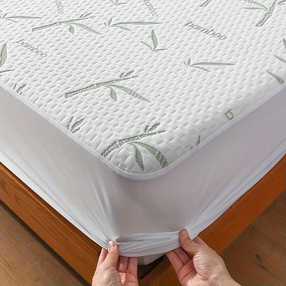 1 stück 100 % bambusfaser matratzenschoner  /m² - kühler, atmungsaktiver bettbezug mit 3d-luftschicht,   mit polyesterfüllung (100,00 % polyurethan & 100,00 % polyester) für das ganze jahr, bequem, maschinenwaschbar, einziehender design, bettmatratzenbezug, stilvolles bettzubehör, kühler matratzenbezug