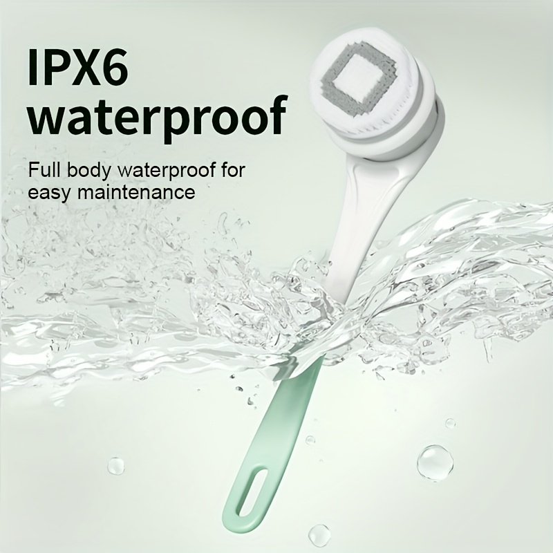 this electric rotating body brush   with five interchangeable heads and   charged using a usb connection its soft bristles are   the skin ensuring a safe and pleasant bathing experience Product details 2
