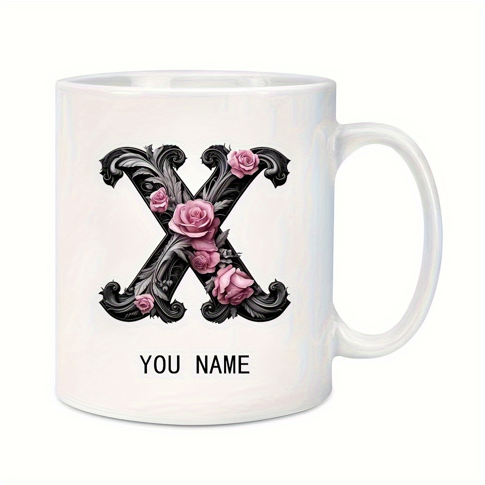 Custom Tech Pattern Mug - Personalized Name On Code Design, 11oz White Ceramic Coffee Cup, Gift For Tech Lovers