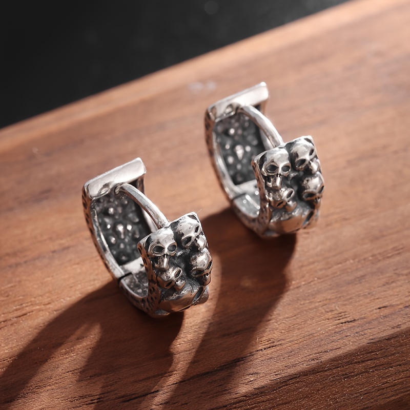 Retro Gothic Style Skull Ghost Head Earrings