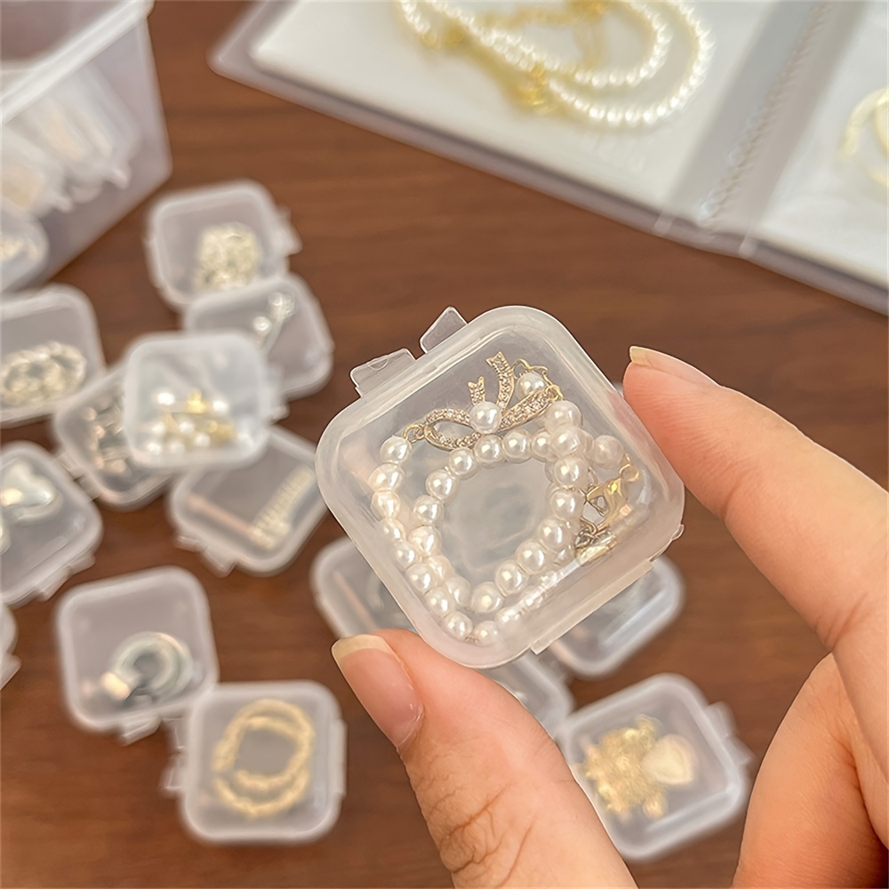 

30pcs Clear Plastic Storage Box Set, , Ultra-, Stackable, Space-saving, For Jewelry, Earrings, Diy Crafts, Hardware, , Lightweight Organizer Cases, Desktop Installation, With Snap Closure