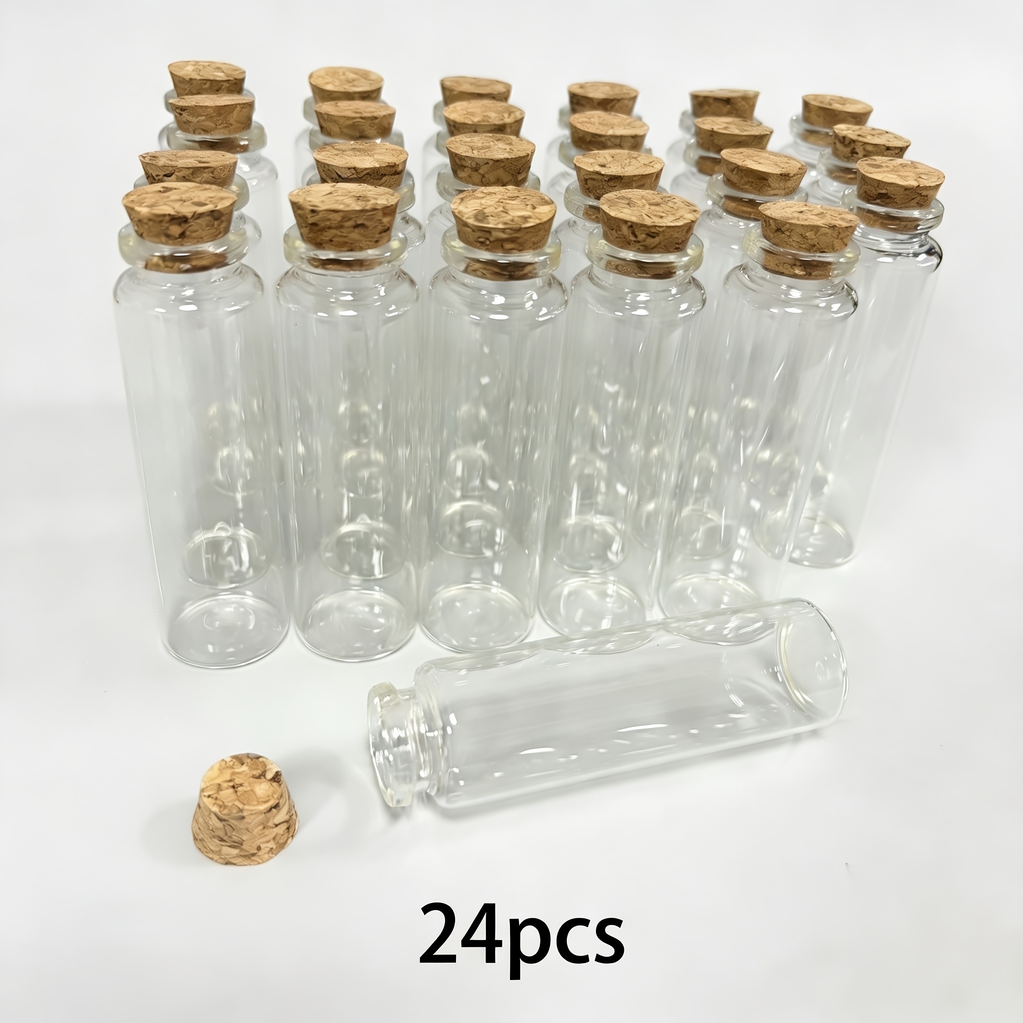 Image of Gift For Her/him 24pcs/50pcs Glass Bottles With Cork Craft Bottles Jars Weding Gift 50ml Empty Jars Gift Containers Bottles Christmas Halloween