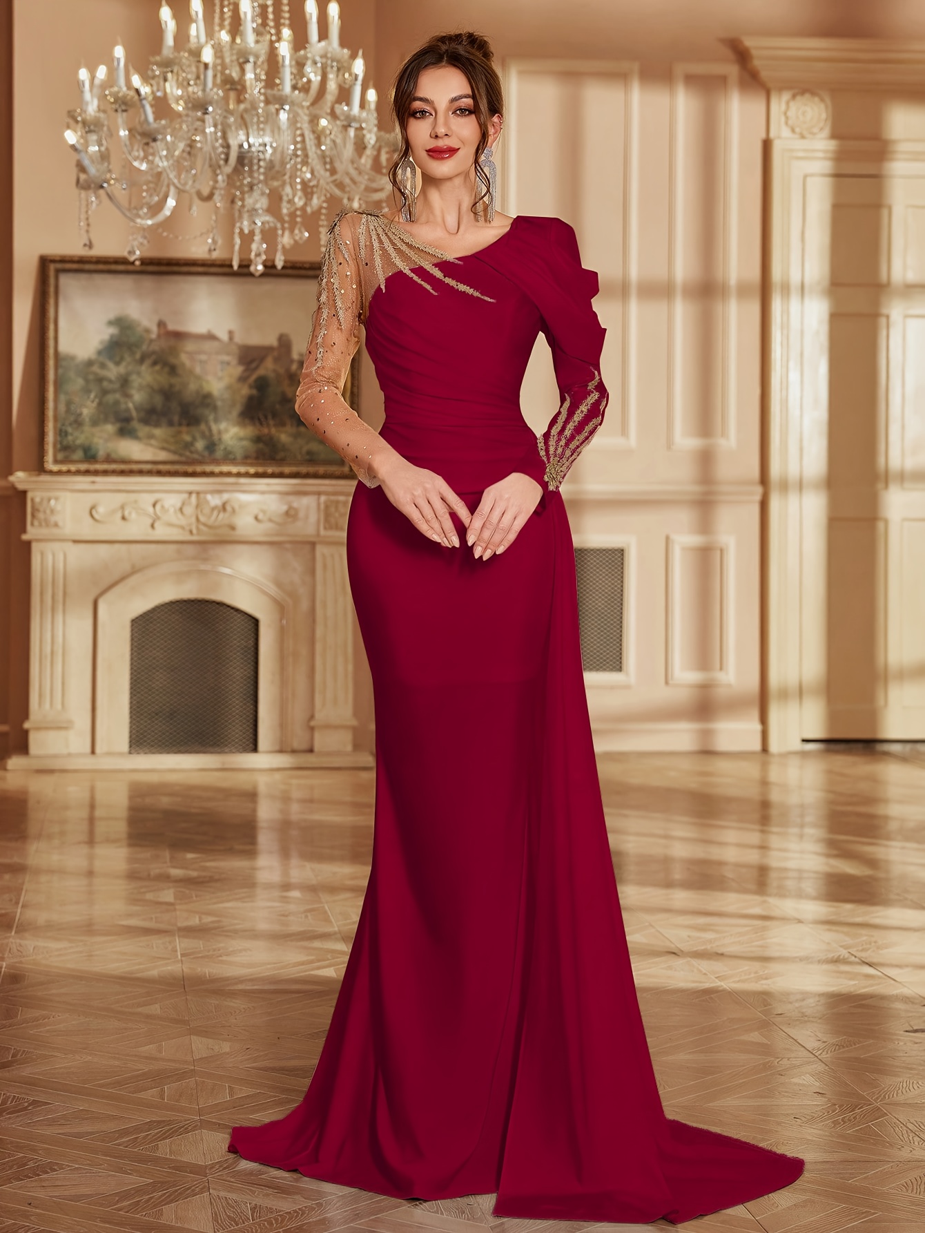 christmas half length long sleeve velvet fit - Temu Pakistan