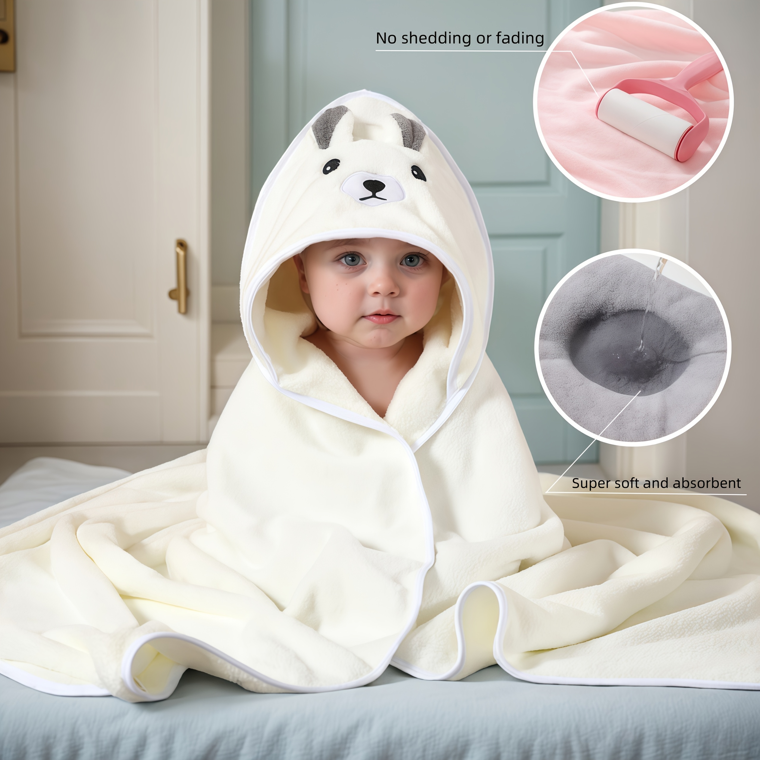 A Baby Bath Towel, Soft And Skin-Friendly, Plush Blanket for Babies, Ultra-Soft And Absorbent Coral Fleece Bath Towel, Perfect for Gifts on Day, Christmas, Halloween, And Thanksgiving.