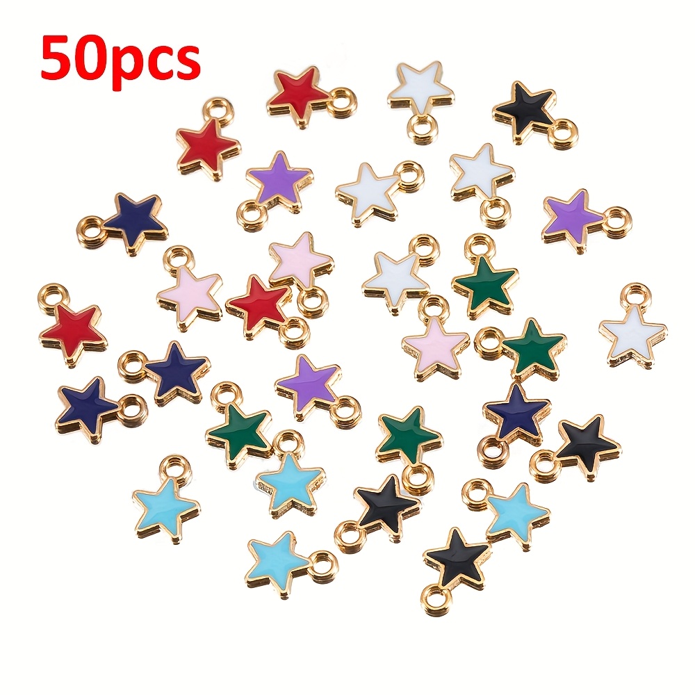 Image of 50pcs Random Mixed Charms Alloy Small Pendants For Diy Bracelet Necklace Earrings Jewelry Making Accessories