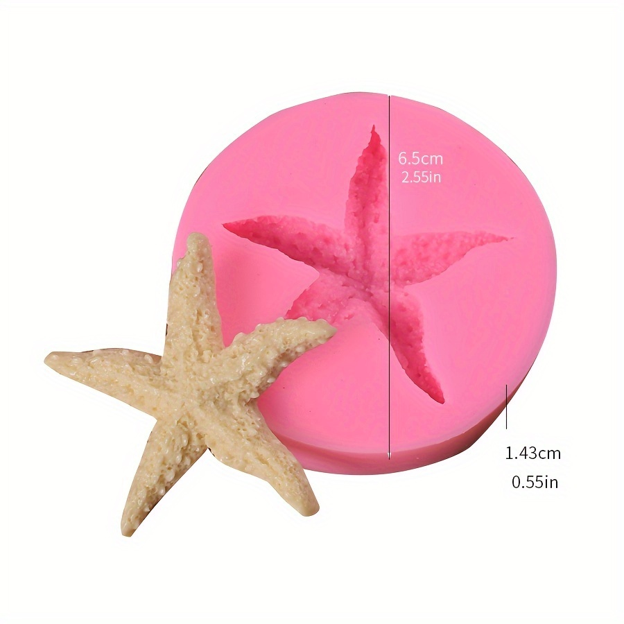 TEMU 1 stuks, Marine Serie Zeester Versierd met Siliconen Mal Gedroogde Plaster Mal